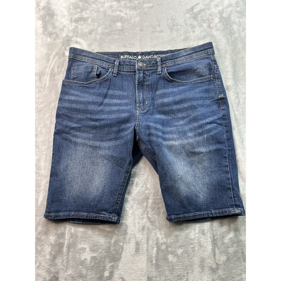 Buffalo David Bitton Men Sz 36 Evan-X Jean Shorts Jorts Stretch Denim Guys Beach - Picture 1 of 10